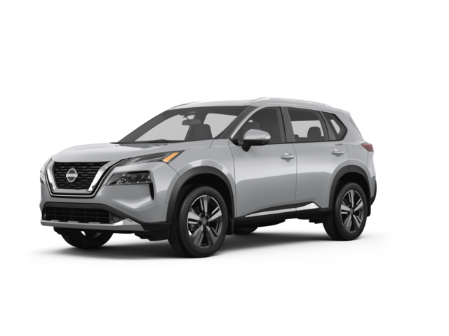 2023 Nissan Rogue Platinum, front three-quarter view, paint 1 of 8
