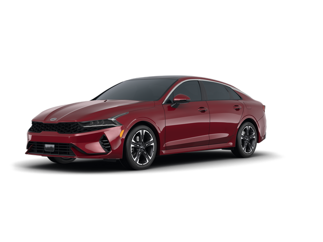 2021 Kia K5 EX, front three-quarter view, paint 1 of 8