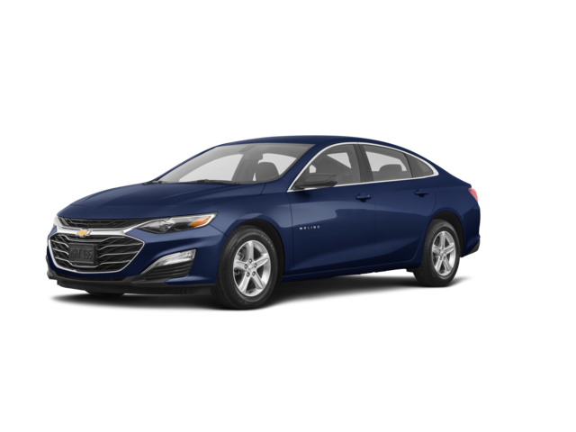 2019 Chevrolet Malibu LS, front three-quarter view, paint 1 of 8