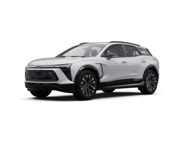 2025 Chevrolet Blazer EV RS, front three-quarter view, paint 1 of 7