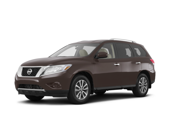 2016 Nissan Pathfinder Platinum, front three-quarter view, paint 1 of 8