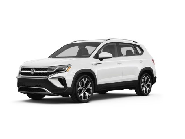 2023 Volkswagen Taos SEL, front three-quarter view, paint 1 of 8