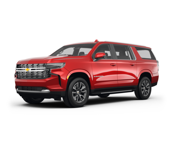 2024 Chevrolet Suburban LT, front three-quarter view, paint 1 of 8