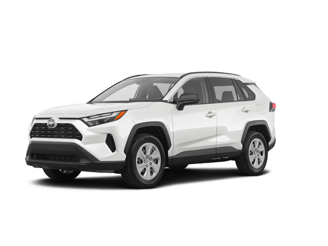 2024 Toyota RAV4 LE, front three-quarter view, paint 1 of 5