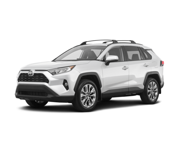 2020 Toyota RAV4 XLE Premium, front three-quarter view, paint 1 of 8