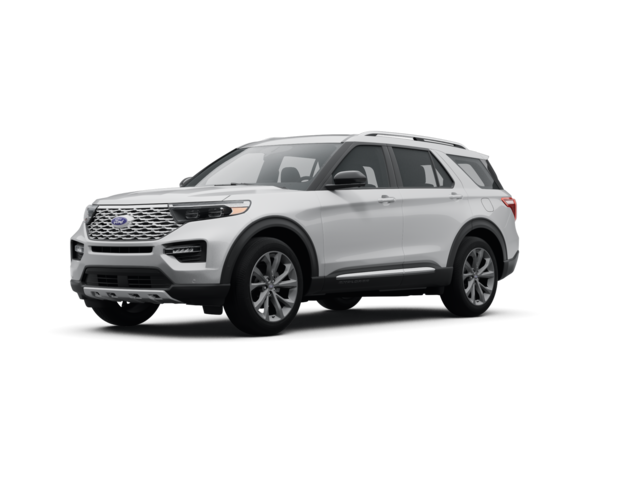 2023 Ford Explorer Platinum, front three-quarter view, paint 1 of 8