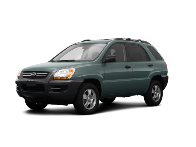 2008 Kia Sportage LX, front three-quarter view, paint 1 of 8