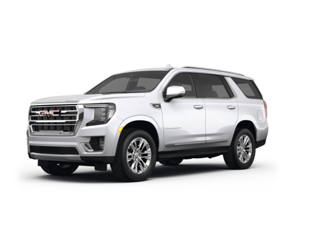 2023 GMC Yukon SLT, front three-quarter view, paint 1 of 8