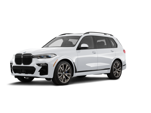 2021 BMW X7 M50i, front three-quarter view, paint 1 of 8