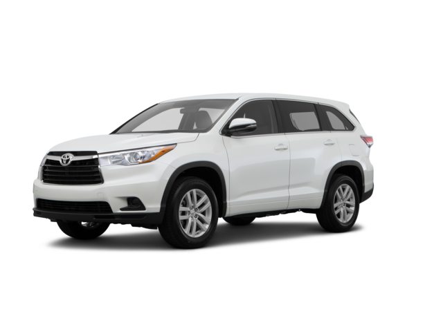 2015 Toyota Highlander LE, front three-quarter view, paint 1 of 8