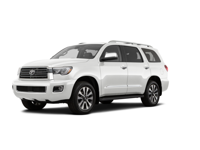 2021 Toyota Sequoia Platinum, front three-quarter view, paint 1 of 7