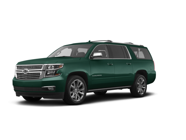 2017 Chevrolet Suburban Premier, front three-quarter view, paint 1 of 8