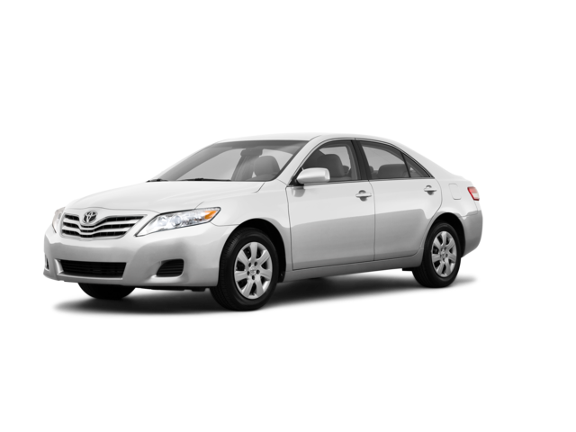 2010 Toyota Camry LE, front three-quarter view, paint 1 of 8