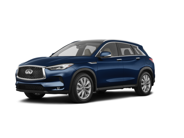 2019 INFINITI QX50 LUXE, front three-quarter view, paint 1 of 8