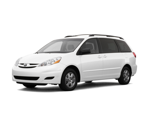 2007 Toyota Sienna LE 8-Passenger, front three-quarter view, paint 1 of 8
