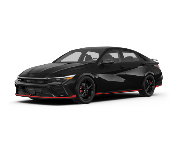 2024 Hyundai Elantra N Elantra N Sedan, front three-quarter view, paint 1 of 7