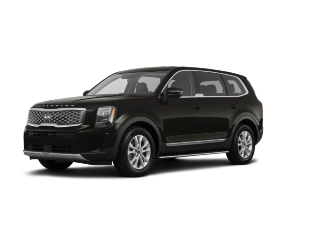 2021 Kia Telluride LX, front three-quarter view, paint 1 of 8