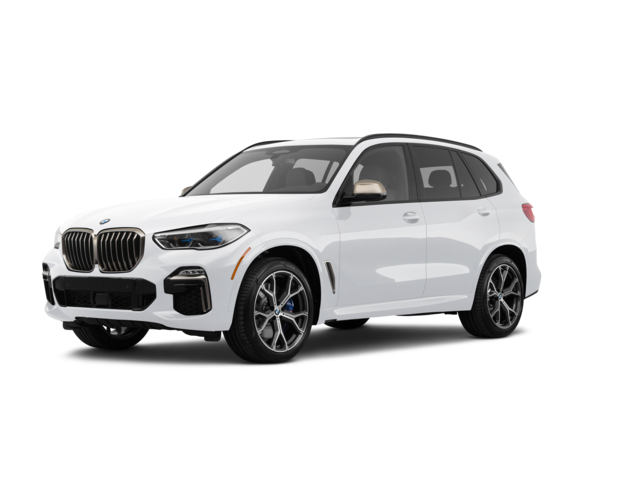 2021 BMW X5 M50i, front three-quarter view, paint 1 of 8