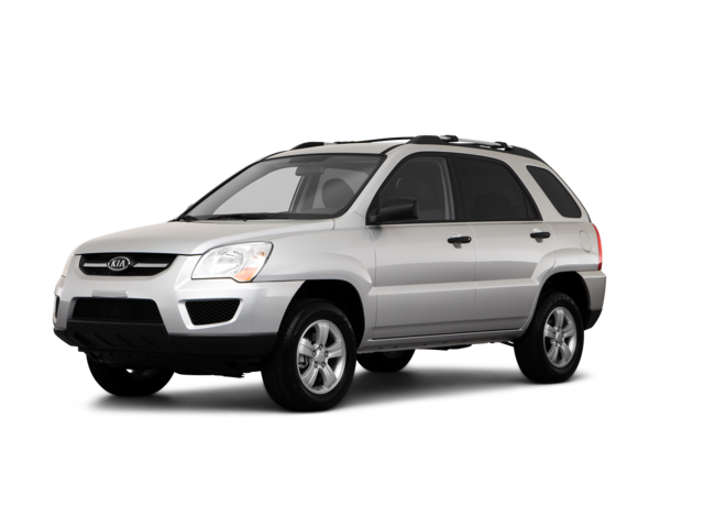 2010 Kia Sportage LX, front three-quarter view, paint 1 of 8
