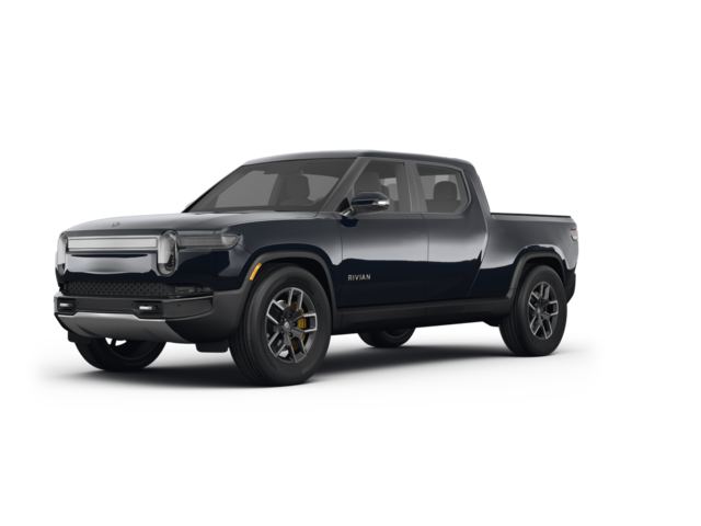 2022 Rivian R1T Adventure, front three-quarter view, paint 1 of 8