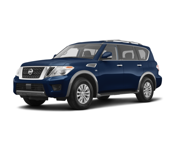 2020 Nissan Armada SV, front three-quarter view, paint 1 of 7