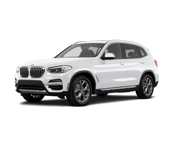 2021 BMW X3 xDrive30i, front three-quarter view, paint 1 of 8