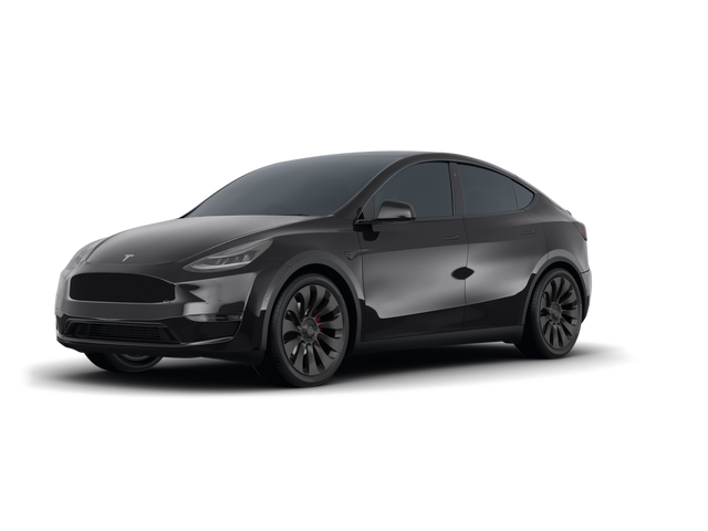 2021 Tesla Model Y Performance, front three-quarter view, paint 1 of 5