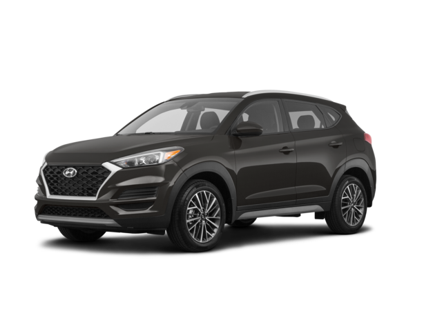 2020 Hyundai Tucson SEL, front three-quarter view, paint 1 of 8
