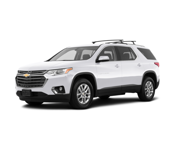2018 Chevrolet Traverse LS, front three-quarter view, paint 1 of 8
