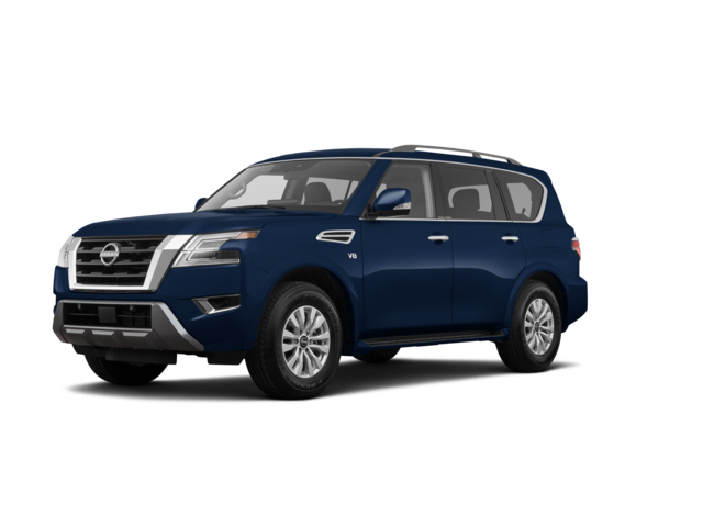2021 Nissan Armada SV, front three-quarter view, paint 1 of 7