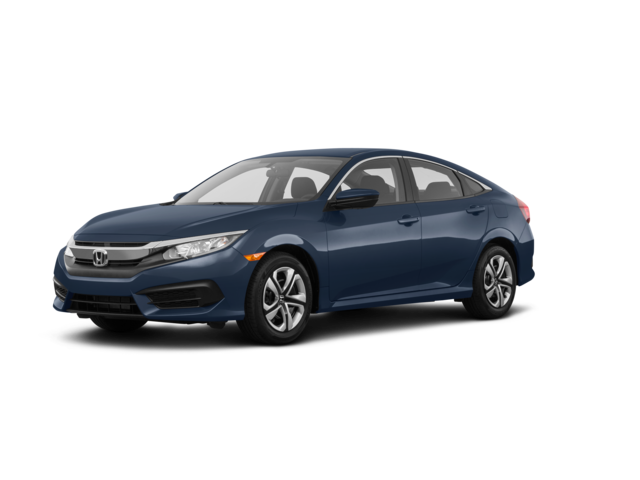 2018 Honda Civic LX, front three-quarter view, paint 1 of 8