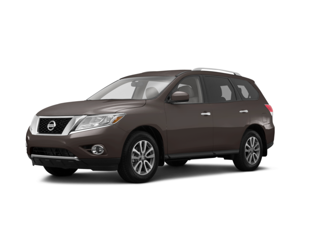 2015 Nissan Pathfinder Platinum, front three-quarter view, paint 1 of 8
