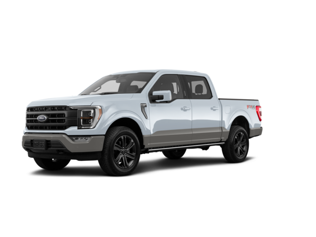 2021 Ford F-150 Lariat, front three-quarter view, paint 1 of 8