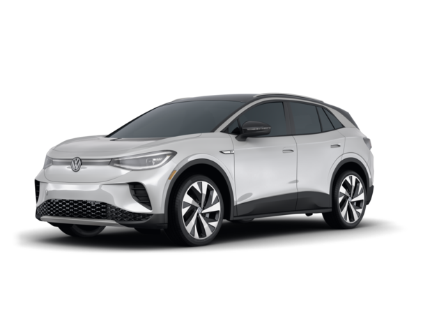 2021 Volkswagen ID.4 AWD Pro, front three-quarter view, paint 1 of 8