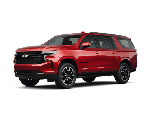 2024 Chevrolet Suburban RST, front three-quarter view, paint 1 of 8