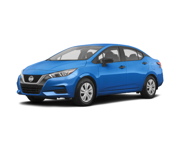 2021 Nissan Versa S, front three-quarter view, paint 1 of 8