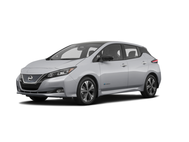 2019 Nissan Leaf S PLUS, front three-quarter view, paint 1 of 8