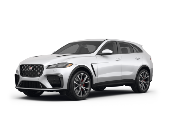 2021 Jaguar F-Pace SVR, front three-quarter view, paint 1 of 8