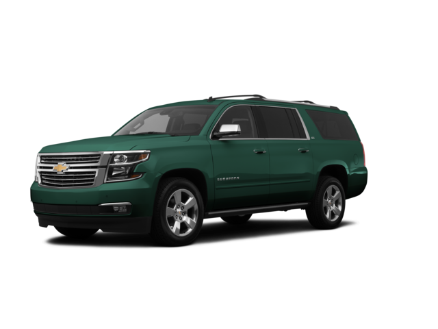 2015 Chevrolet Suburban LTZ, front three-quarter view, paint 1 of 8