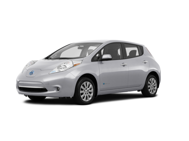 2015 Nissan Leaf S, front three-quarter view, paint 1 of 7