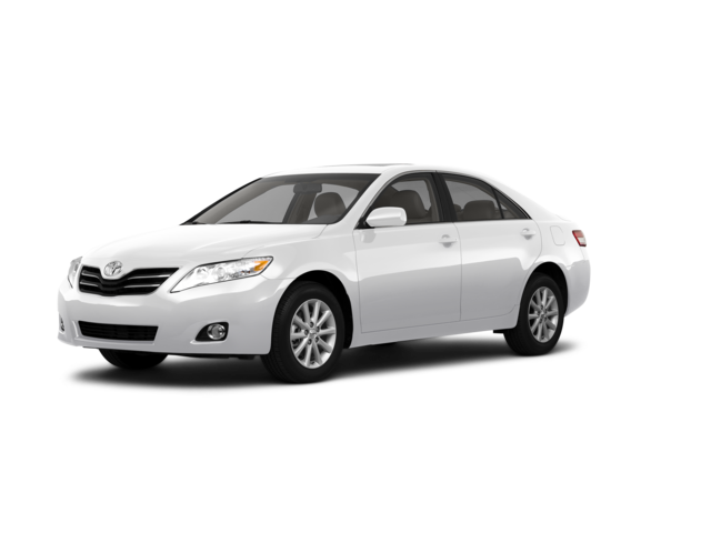 2011 Toyota Camry XLE, front three-quarter view, paint 1 of 8