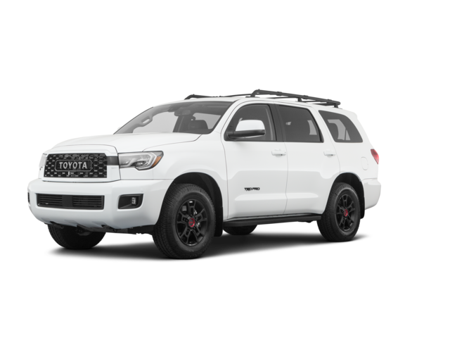 2021 Toyota Sequoia TRD PRO, front three-quarter view, paint 1 of 7
