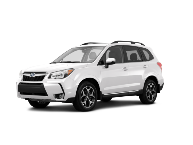 2015 Subaru Forester 2.0XT Touring, front three-quarter view, paint 1 of 8