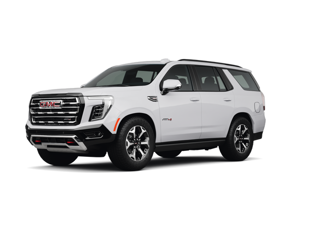 2025 GMC Yukon AT4, front three-quarter view, paint 1 of 8