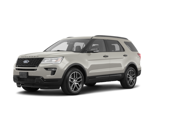 2019 Ford Explorer Sport, front three-quarter view, paint 1 of 8