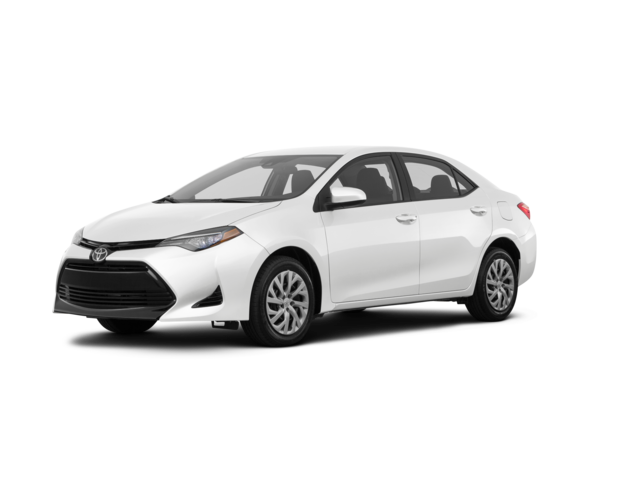 2018 Toyota Corolla LE, front three-quarter view, paint 1 of 8
