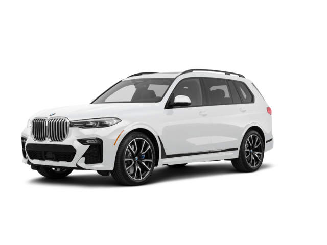 2019 BMW X7 xDrive50i, front three-quarter view, paint 1 of 8