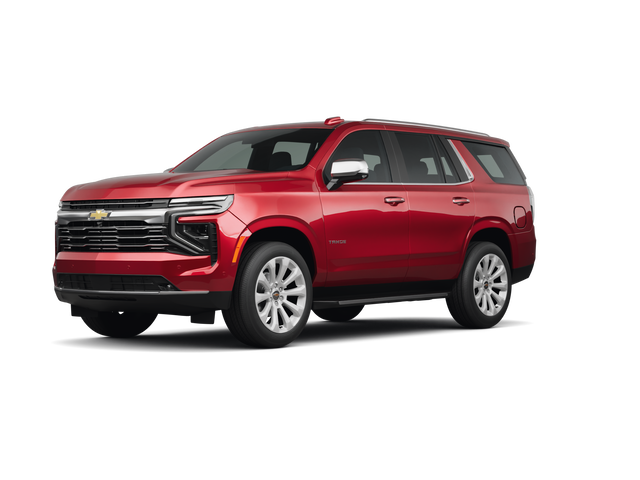 2025 Chevrolet Tahoe Premier, front three-quarter view, paint 1 of 8