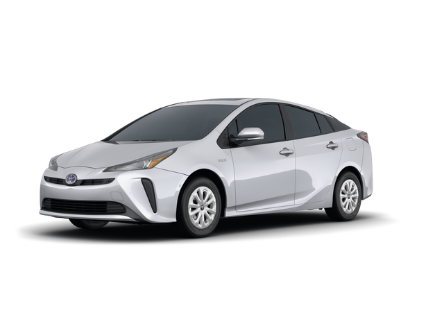 2021 Toyota Prius LE, front three-quarter view, paint 1 of 7