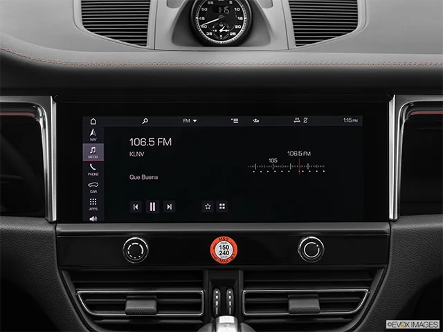 2027 Porsche Macan | Closeup of radio head unit